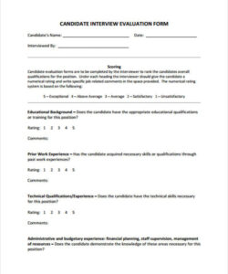 printable free 22 interview evaluation forms in pdf candidate interview evaluation form template example