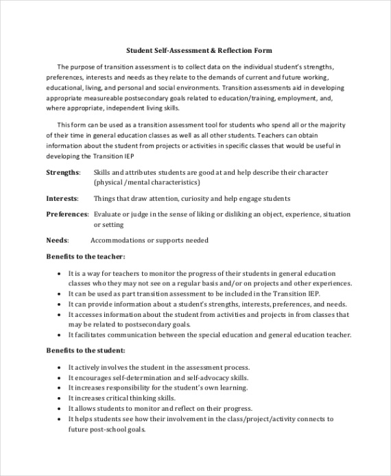 printable self evaluation self assessment examples for students art student self evaluation template sample