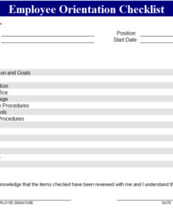 sample employee orientation checklist orientation and mobility evaluation template excel