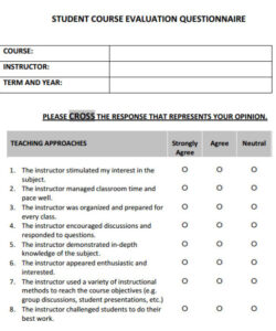 sample end of course evaluation template  williamsonga end of course evaluation template doc