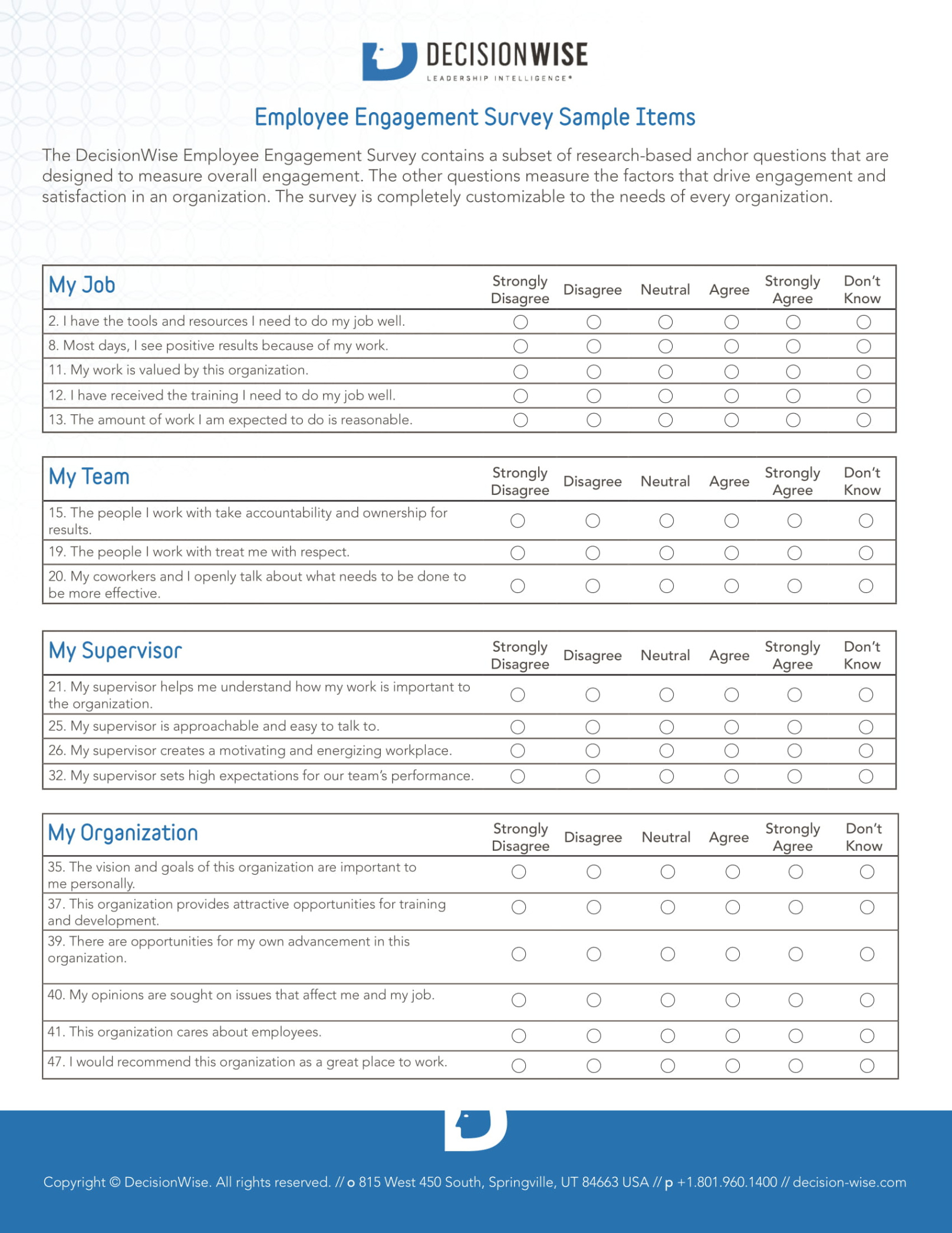 sample free 1 employee engagement survey forms in pdf new hire evaluation form template