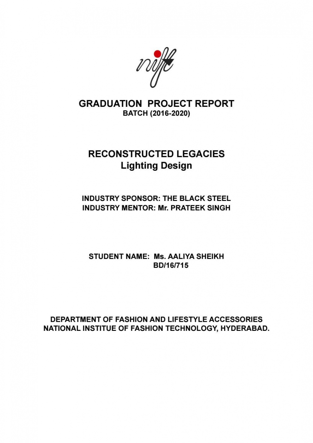 sample nift graduation project document by aaliya sheikh  issuu graduation project documentation template sample