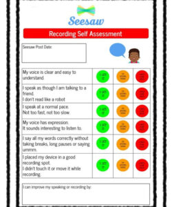 student self assessment chart art student self evaluation template pdf