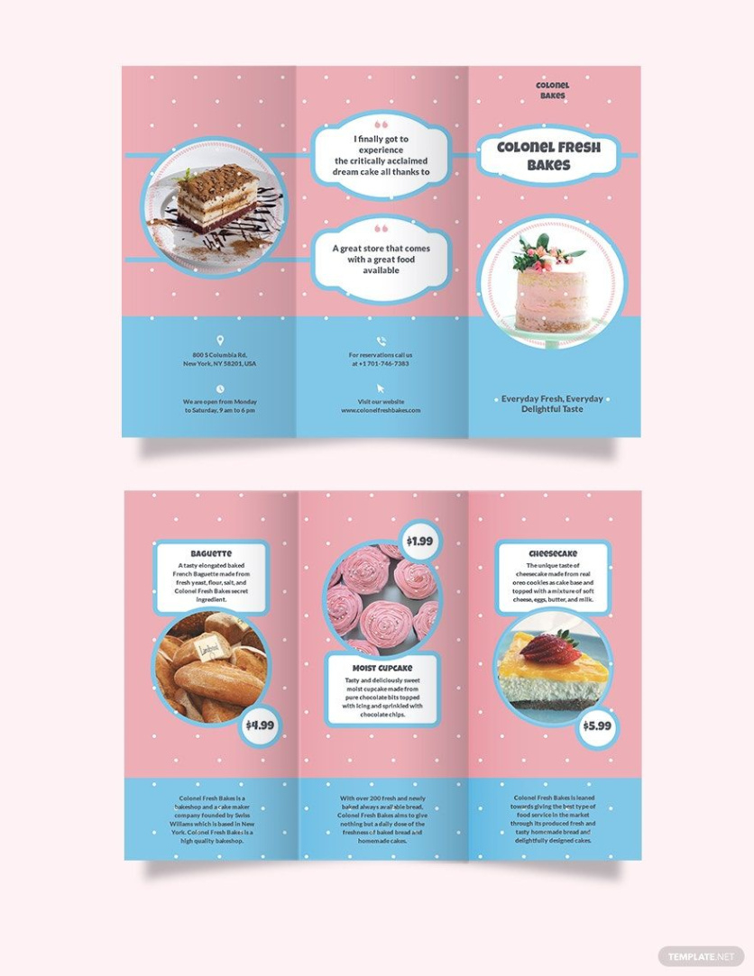 Cake Shop Brochure Template Excel