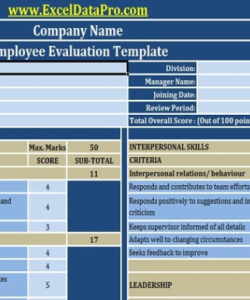 download employee performance evaluation excel template  exceldatapro performance evaluation template for managers word