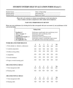 editable free 10 sample self evaluation templates in pdf  ms word intern performance evaluation template example