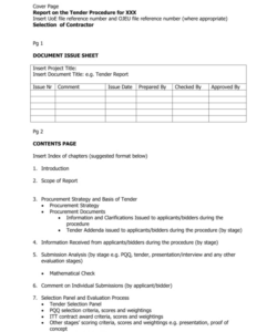 editable tender report template scoring tender evaluation template