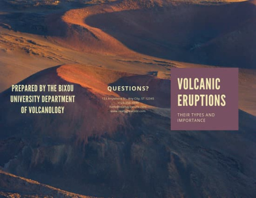 Editable Volcanic Eruption Brochure Template Excel