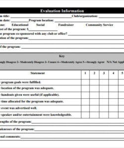 free 11 sample program evaluation forms in pdf after school program evaluation template