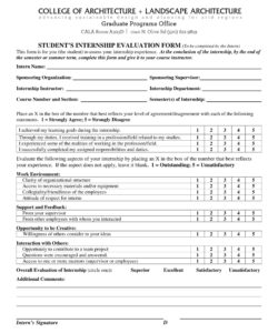 free 13 internship review forms in pdf  ms word intern performance evaluation template sample