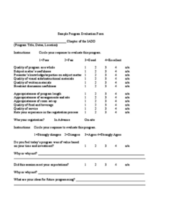 free 2024 program evaluation form  fillable printable pdf  forms  handypdf youth program evaluation template word