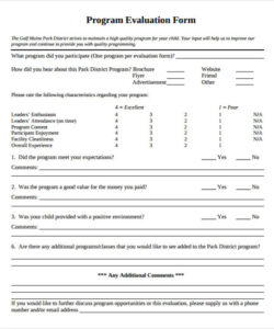 free 7 program evaluation forms in pdf  ms word after school program evaluation template word