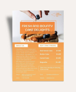 Free Custom Cake Shop Brochure Template Excel