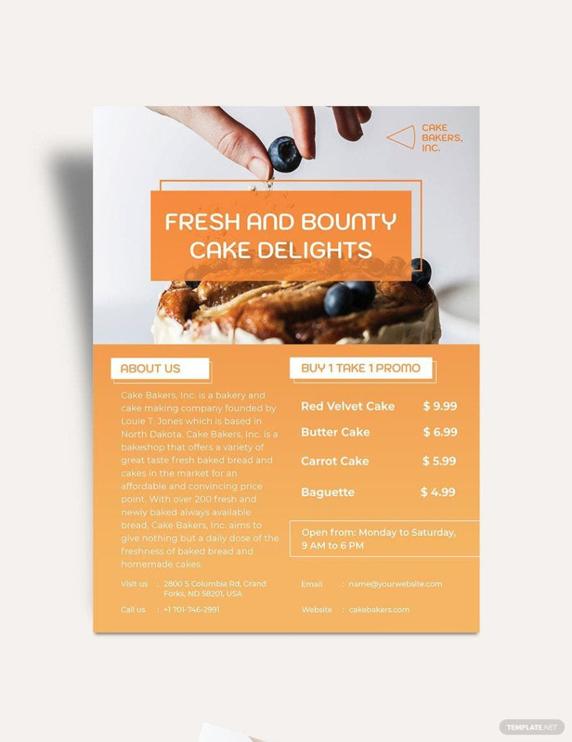 Free Custom Cake Shop Brochure Template Excel