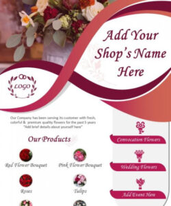 Free Custom Flower Shop Brochure Template Sample