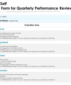 free employee self evaluation form for quarterly performance review self evaluation performance review template doc