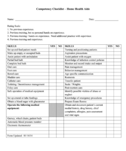 printable competency checklist template competency evaluation template example