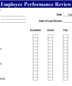 printable employee performance excel template performance evaluation performance review template