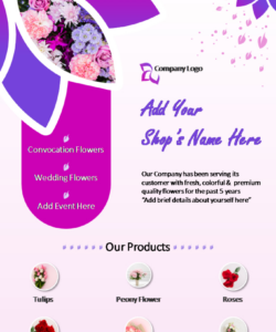 Printable Flower Shop Brochure Template Example