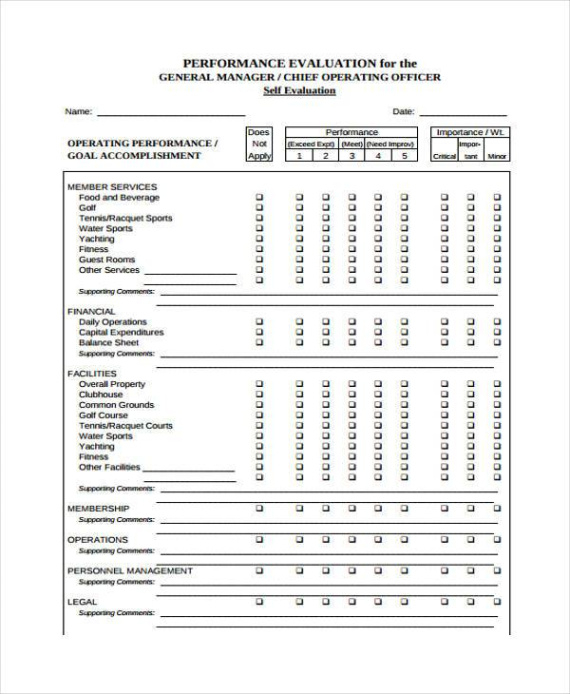 printable free 10 sample manager evaluation forms in pdf  ms word performance evaluation for managers template