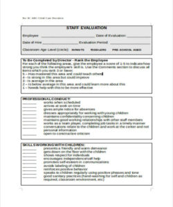 printable free 31 selfevaluation forms in pdf  ms word  excel child care program evaluation template sample