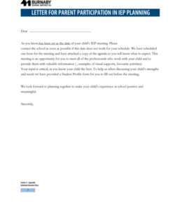 printable iep letter template iep evaluation request letter template word