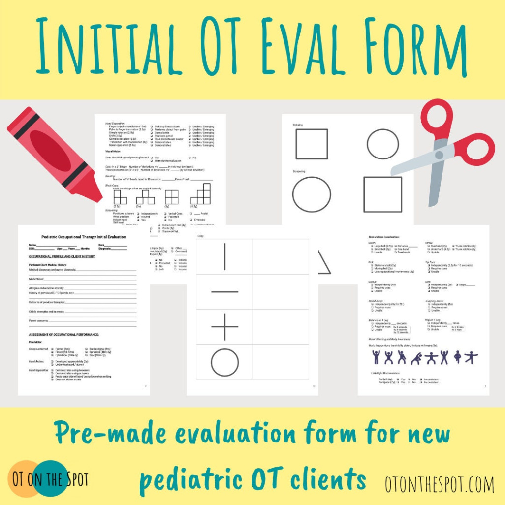 printable pediatric occupational therapy initial evaluation form  etsy pediatric physical therapy initial evaluation template example