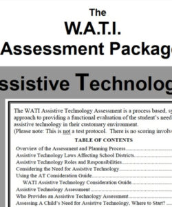 printable the wati assistive technology assessment is a process based systematic approach to providing a assistive technology evaluation template doc