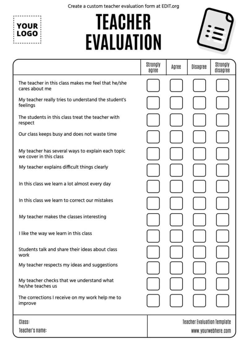 sample customizable teacher evaluation examples online after school program evaluation template pdf