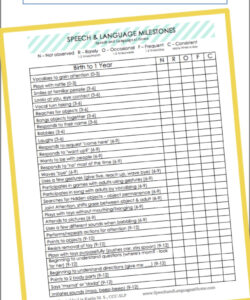 sample developmental milestones for babies and toddlers — slp pediatric voice evaluation template doc