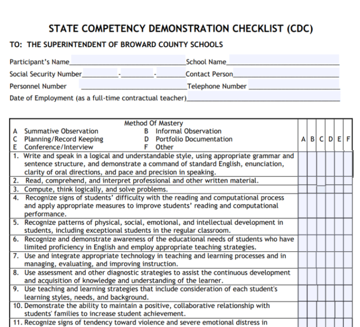 sample printable competency checklist template competency evaluation template sample