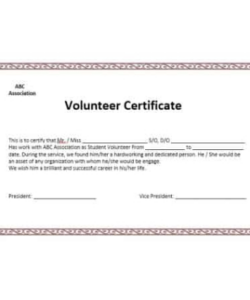 sample volunteer certificate template 7  templates example  templates example blank certificate volunteer performance evaluation template sample