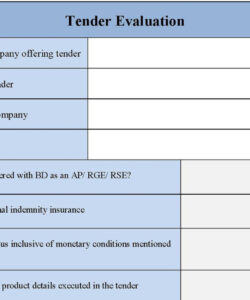 tender evaluation form  editable pdf forms scoring tender evaluation template pdf